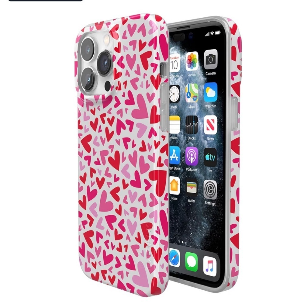 Casely iPhone 14 Pro Max Case Compatible with MagSafe XOXO Pink Candy Hearts - Picture 5 of 11
